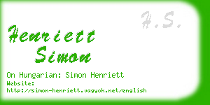 henriett simon business card